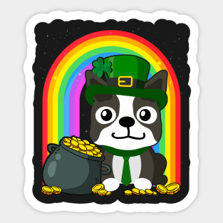 Boston Terrier Rainbow Irish Clover St Patrick Day Dog Gift product Sticker